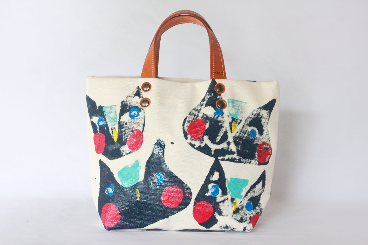 Mikoバック ネイビーネコ Totebag（M） – Miko-BAG
